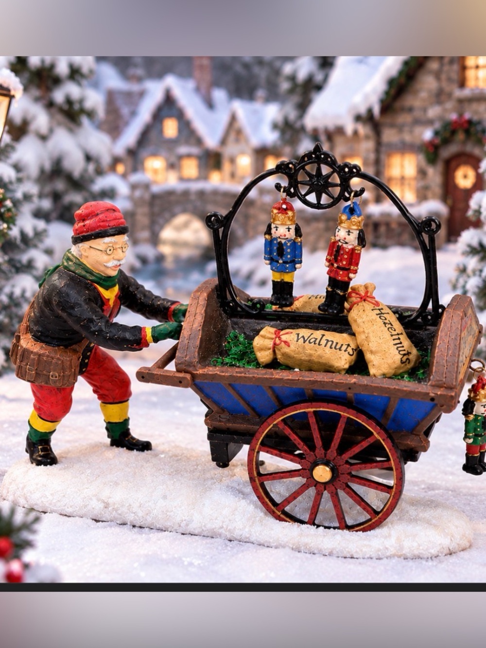 Department 56 Snow Village Alpine Village Nutcracker Vendor & Cart nwt